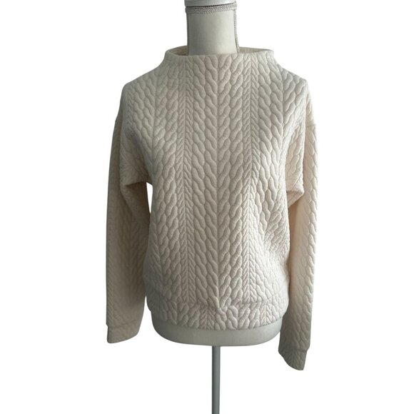GAP Fit Cream Mockneck Long Sleeve Top Size XS - Picture 3 of 7